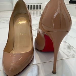 Authentic Christian Loboutin pumps nude patent 37.5